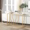 Costway 44&#x22; Gold Console Table with Faux Marble Tabletop Golden Metal Frame for Entrance